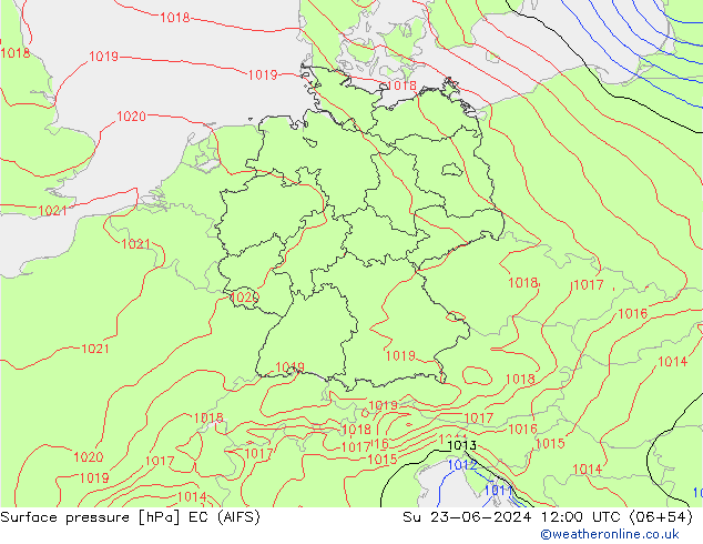 地面气压 EC (AIFS) 星期日 23.06.2024 12 UTC