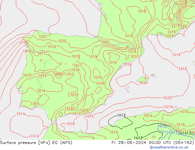 Yer basıncı EC (AIFS) Cu 28.06.2024 00 UTC