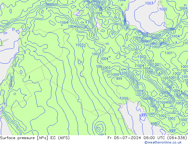 Surface pressure EC (AIFS) Fr 05.07.2024 06 UTC