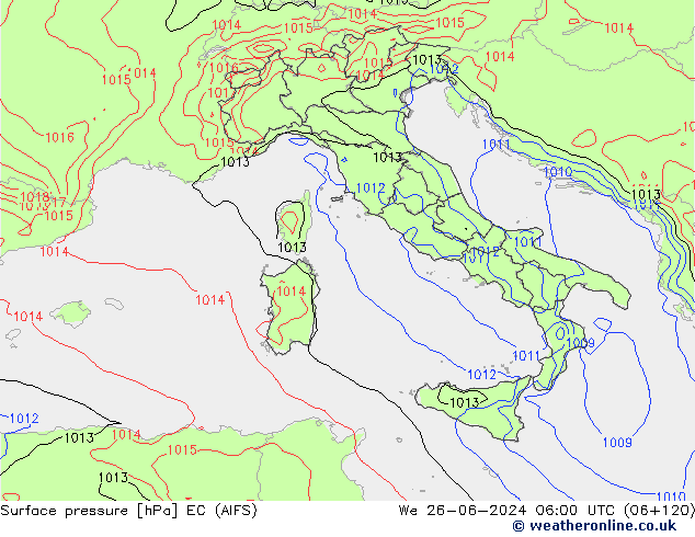 pression de l'air EC (AIFS) mer 26.06.2024 06 UTC