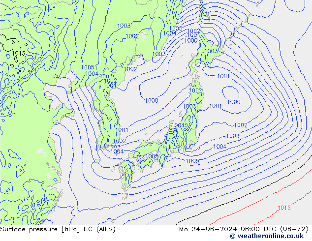 Luchtdruk (Grond) EC (AIFS) ma 24.06.2024 06 UTC