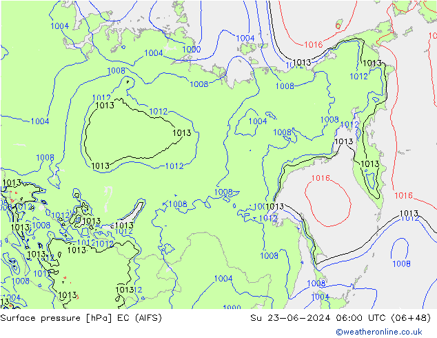 pression de l'air EC (AIFS) dim 23.06.2024 06 UTC