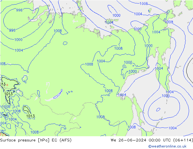 Luchtdruk (Grond) EC (AIFS) wo 26.06.2024 00 UTC