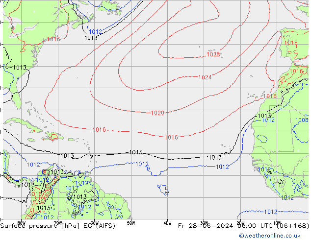 Luchtdruk (Grond) EC (AIFS) vr 28.06.2024 06 UTC