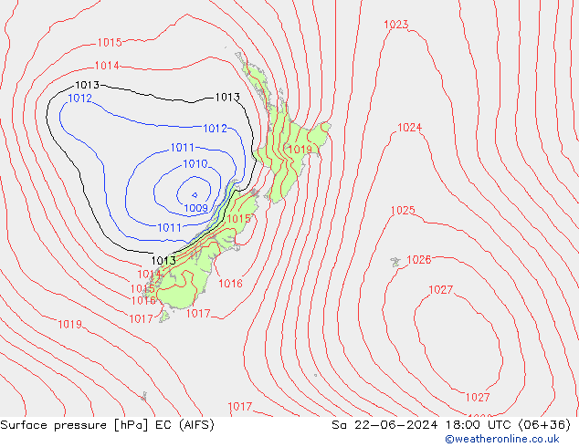 Luchtdruk (Grond) EC (AIFS) za 22.06.2024 18 UTC