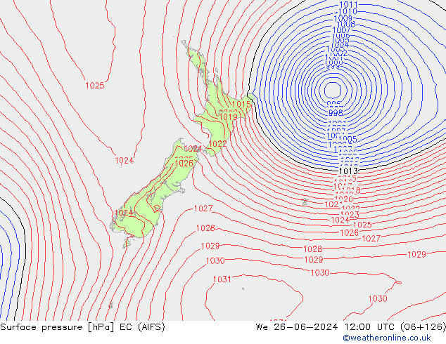 Luchtdruk (Grond) EC (AIFS) wo 26.06.2024 12 UTC