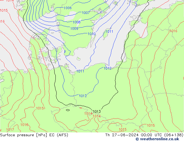 pression de l'air EC (AIFS) jeu 27.06.2024 00 UTC