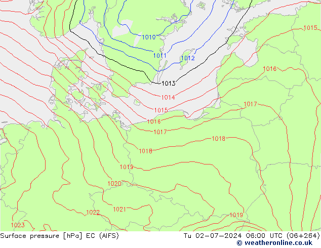 Bodendruck EC (AIFS) Di 02.07.2024 06 UTC