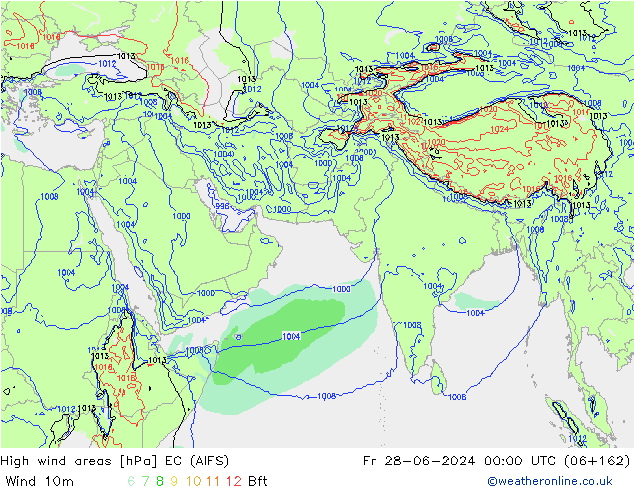 High wind areas EC (AIFS) Fr 28.06.2024 00 UTC