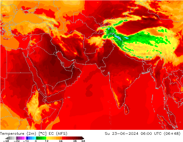 température (2m) EC (AIFS) dim 23.06.2024 06 UTC