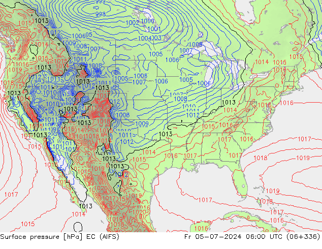 Surface pressure EC (AIFS) Fr 05.07.2024 06 UTC