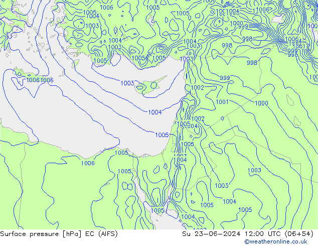 Surface pressure EC (AIFS) Su 23.06.2024 12 UTC