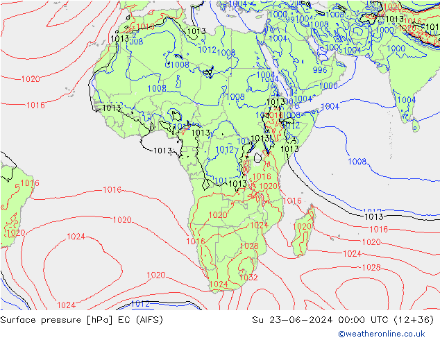pressão do solo EC (AIFS) Dom 23.06.2024 00 UTC