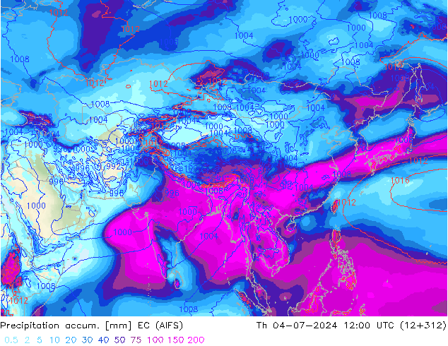 Toplam Yağış EC (AIFS) Per 04.07.2024 12 UTC