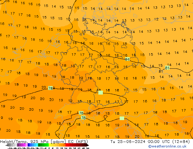 Height/Temp. 925 hPa EC (AIFS) Tu 25.06.2024 00 UTC