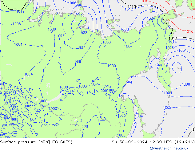 ciśnienie EC (AIFS) nie. 30.06.2024 12 UTC