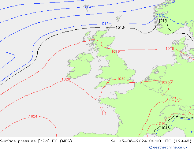 pression de l'air EC (AIFS) dim 23.06.2024 06 UTC