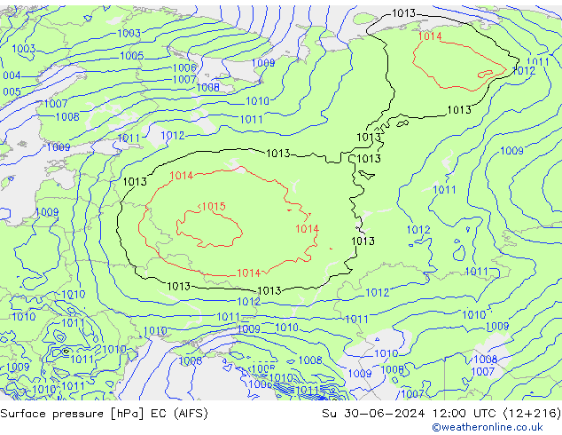 pressão do solo EC (AIFS) Dom 30.06.2024 12 UTC