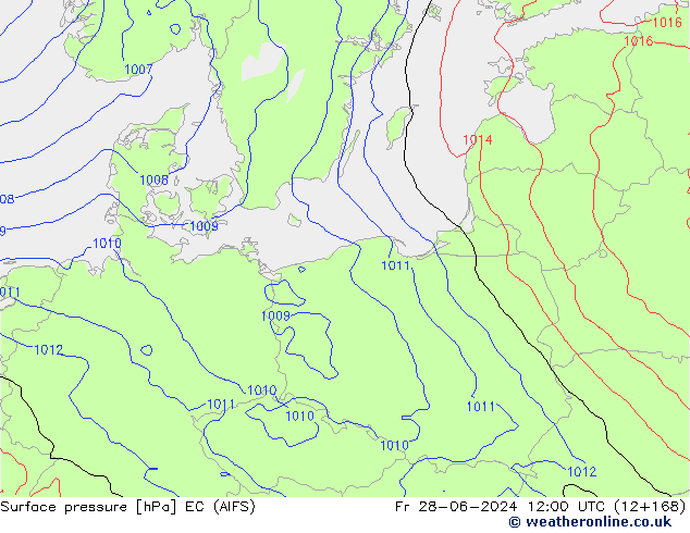 Luchtdruk (Grond) EC (AIFS) vr 28.06.2024 12 UTC
