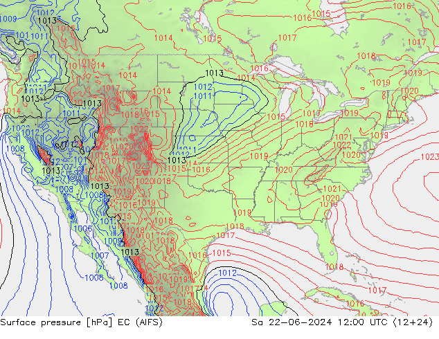 pression de l'air EC (AIFS) sam 22.06.2024 12 UTC