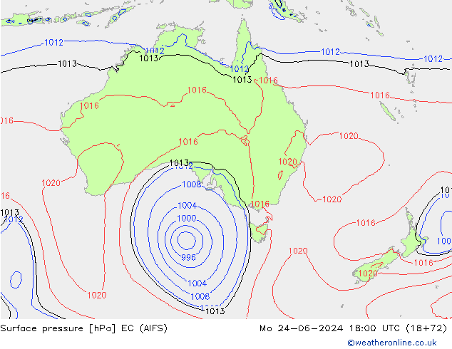 приземное давление EC (AIFS) пн 24.06.2024 18 UTC