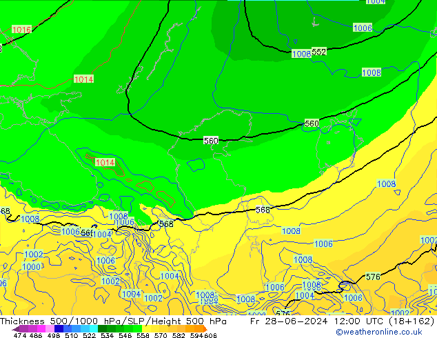 Thck 500-1000hPa EC (AIFS) Fr 28.06.2024 12 UTC