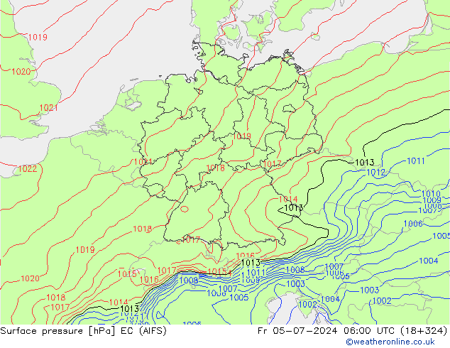 Surface pressure EC (AIFS) Fr 05.07.2024 06 UTC