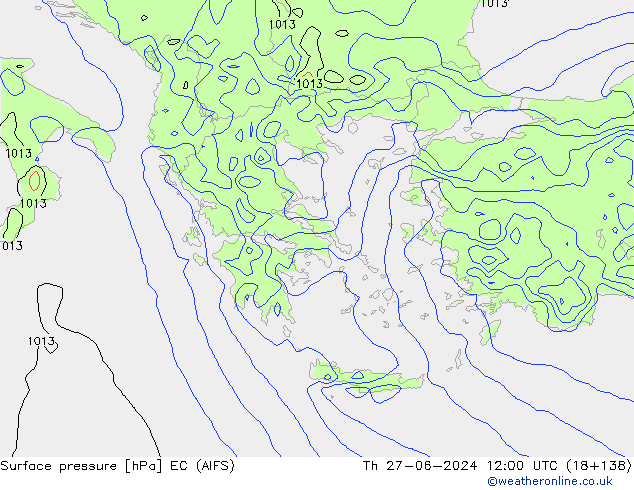 Surface pressure EC (AIFS) Th 27.06.2024 12 UTC