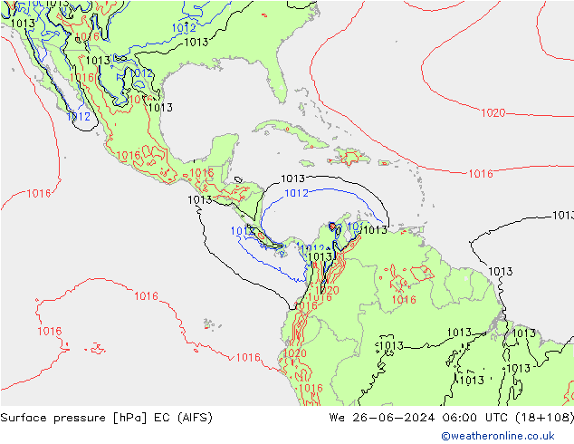 Luchtdruk (Grond) EC (AIFS) wo 26.06.2024 06 UTC