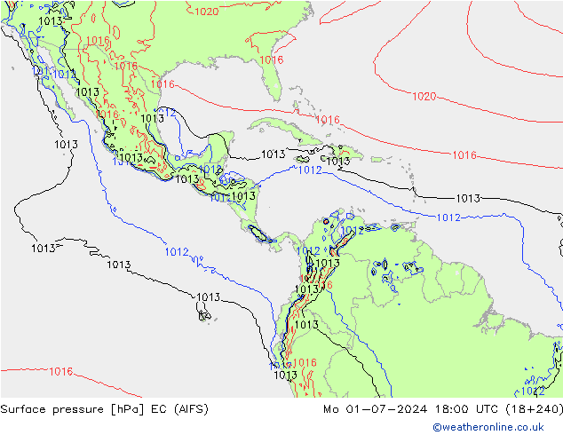 Presión superficial EC (AIFS) lun 01.07.2024 18 UTC