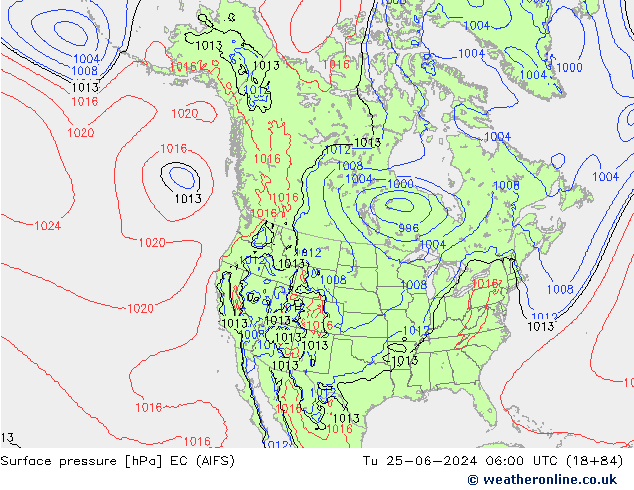 Luchtdruk (Grond) EC (AIFS) di 25.06.2024 06 UTC