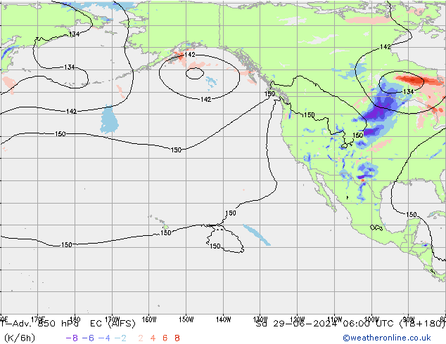 T-Adv. 850 hPa EC (AIFS) So 29.06.2024 06 UTC