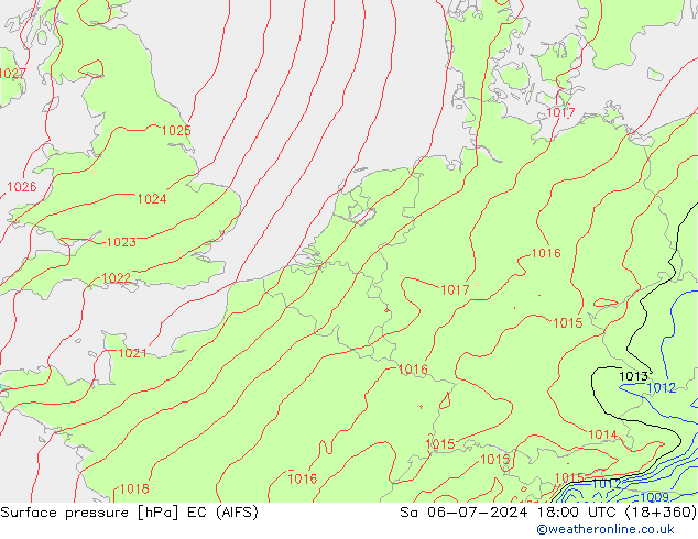 pression de l'air EC (AIFS) sam 06.07.2024 18 UTC