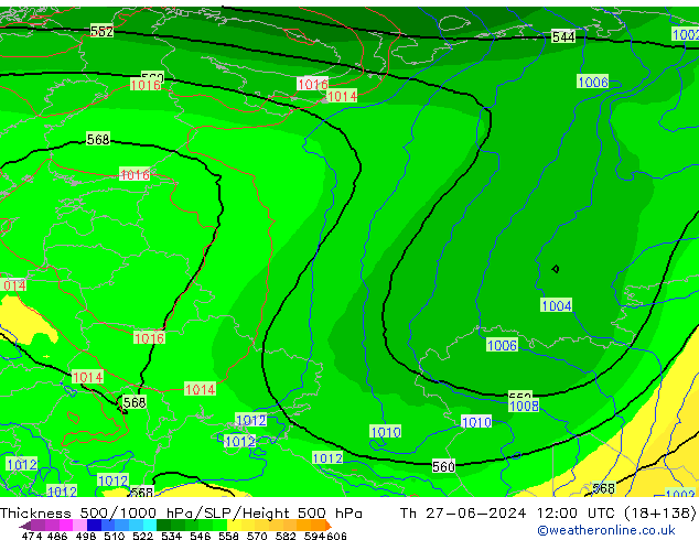 Thck 500-1000hPa EC (AIFS) jeu 27.06.2024 12 UTC