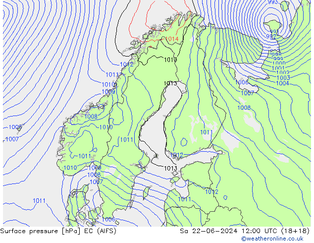 Luchtdruk (Grond) EC (AIFS) za 22.06.2024 12 UTC