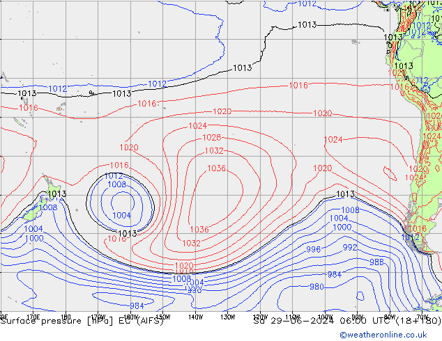 Luchtdruk (Grond) EC (AIFS) za 29.06.2024 06 UTC