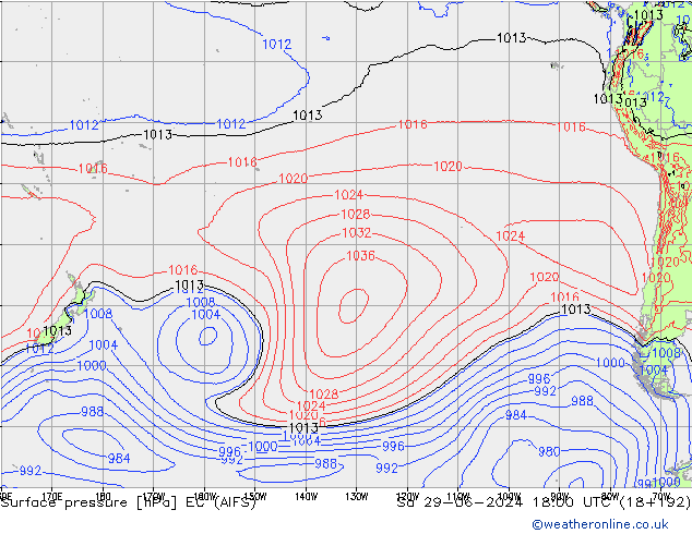 Luchtdruk (Grond) EC (AIFS) za 29.06.2024 18 UTC