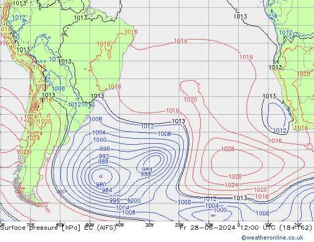 Surface pressure EC (AIFS) Fr 28.06.2024 12 UTC