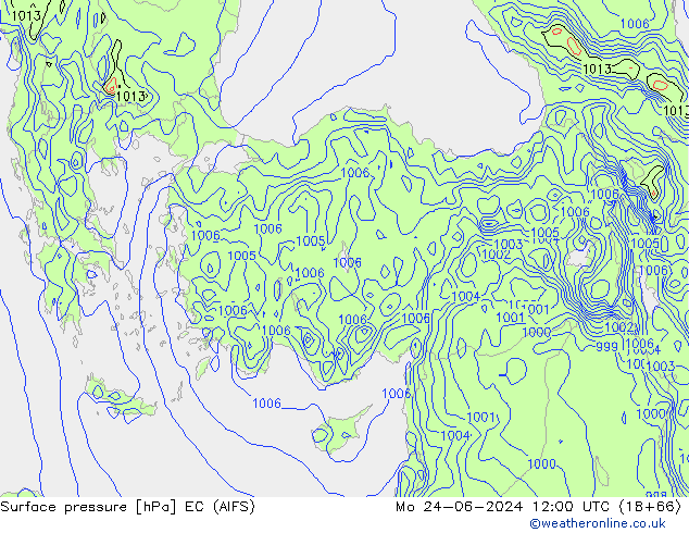 приземное давление EC (AIFS) пн 24.06.2024 12 UTC