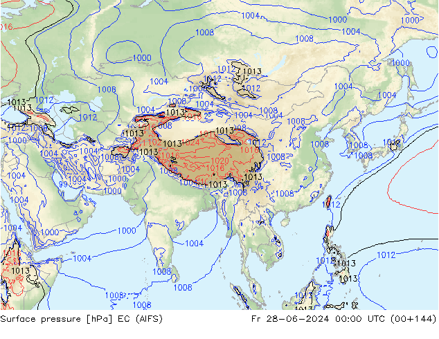 pression de l'air EC (AIFS) ven 28.06.2024 00 UTC