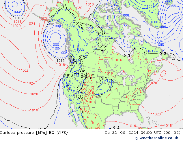 Bodendruck EC (AIFS) Sa 22.06.2024 06 UTC