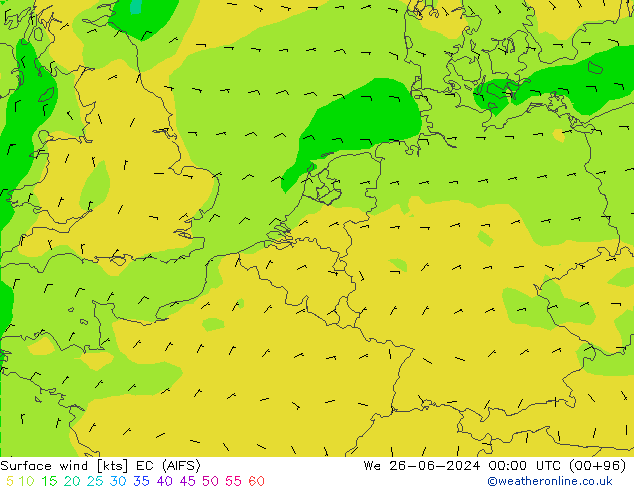  10 m EC (AIFS)  26.06.2024 00 UTC