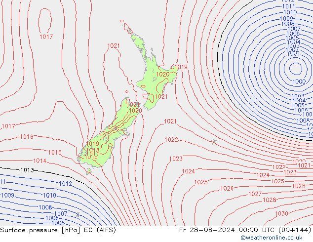 Luchtdruk (Grond) EC (AIFS) vr 28.06.2024 00 UTC