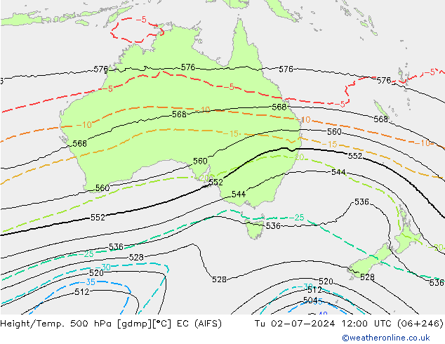 Height/Temp. 500 hPa EC (AIFS)  02.07.2024 12 UTC