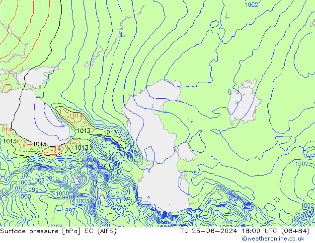 Presión superficial EC (AIFS) mar 25.06.2024 18 UTC