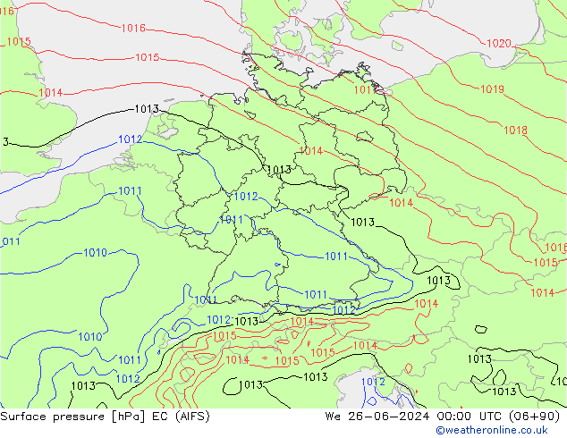 pression de l'air EC (AIFS) mer 26.06.2024 00 UTC