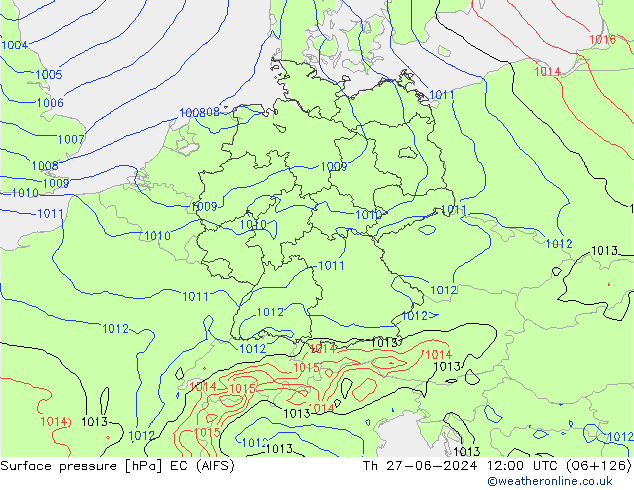 pression de l'air EC (AIFS) jeu 27.06.2024 12 UTC