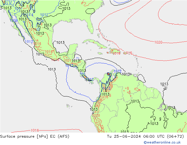 Surface pressure EC (AIFS) Tu 25.06.2024 06 UTC