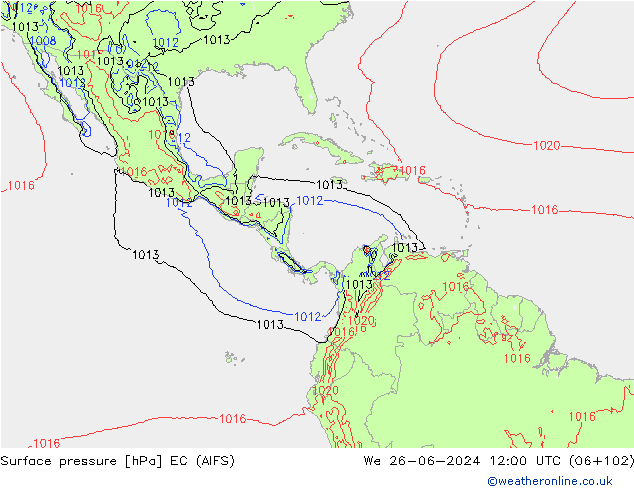 приземное давление EC (AIFS) ср 26.06.2024 12 UTC