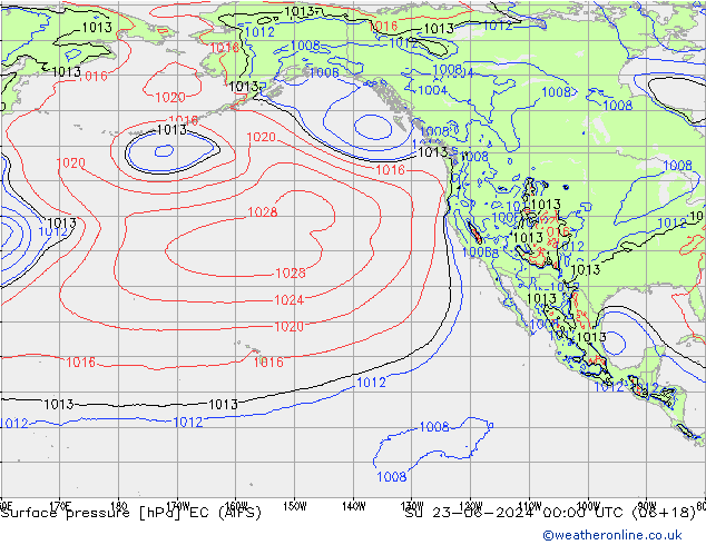 Surface pressure EC (AIFS) Su 23.06.2024 00 UTC